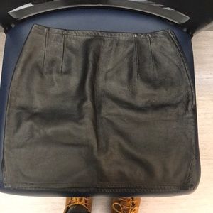 Vintage leather high waisted skirt